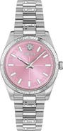 Versace Millenyium Pink Dial Bracelet Watch, 32mm