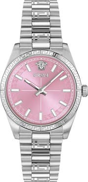 Versace Millenyium Pink Dial Bracelet Watch, 32mm