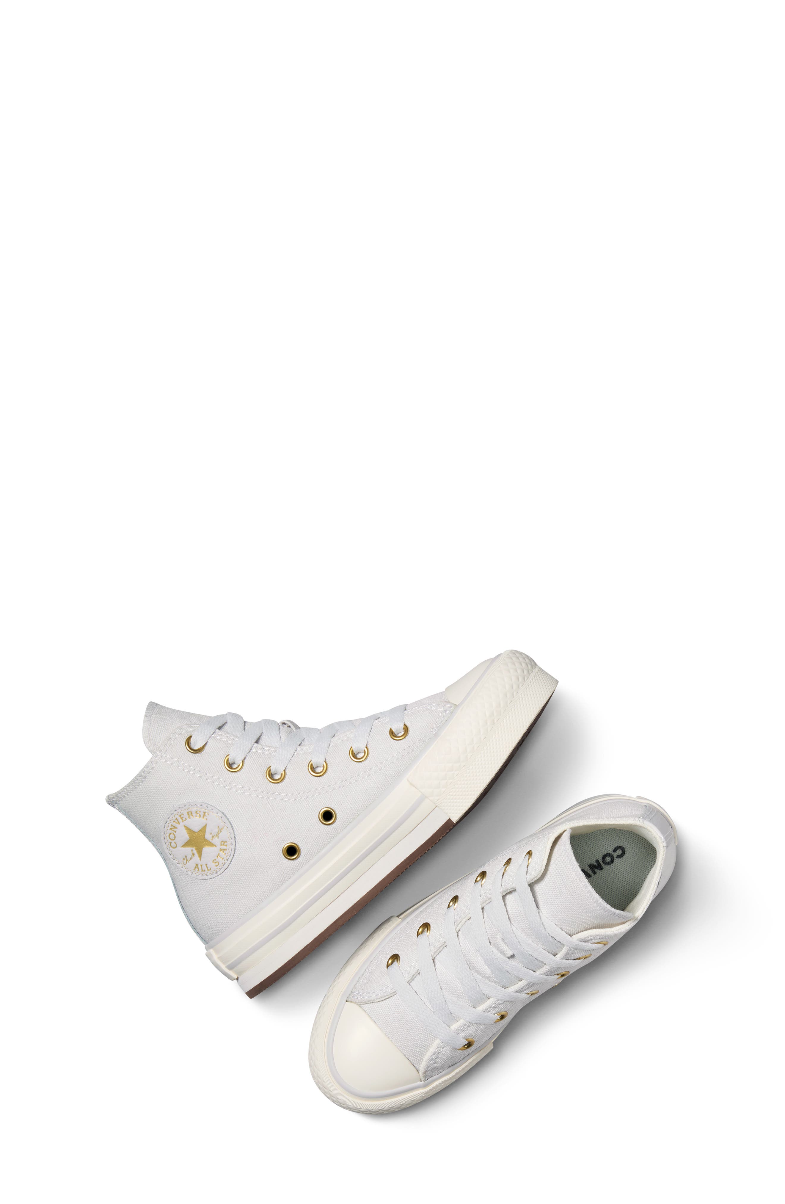 Converse Kids' Chuck Taylor<sup>®</sup> All Star<sup>®</sup> EVA Lift High Top Sneaker, Alternate, color, Barely Grey/ Egret/ Gold