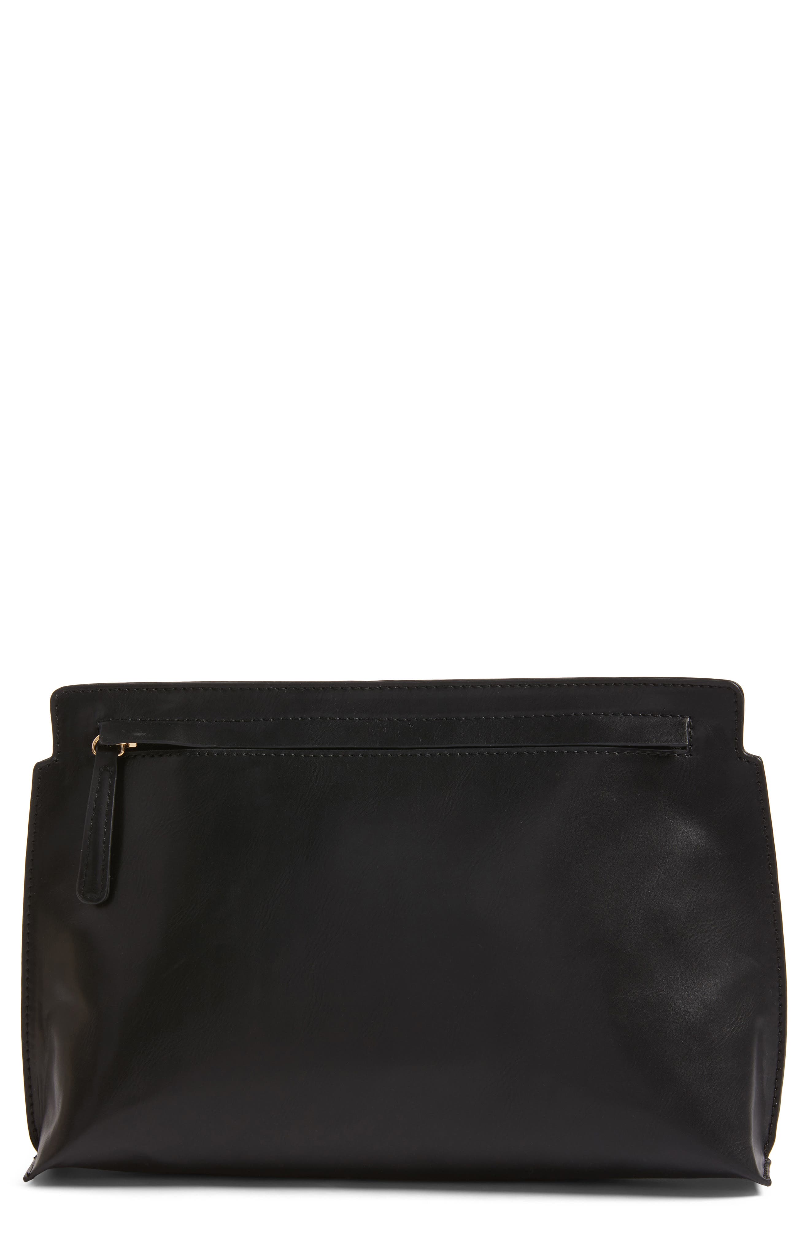 BP. Faux Leather Clutch, Main, color, 