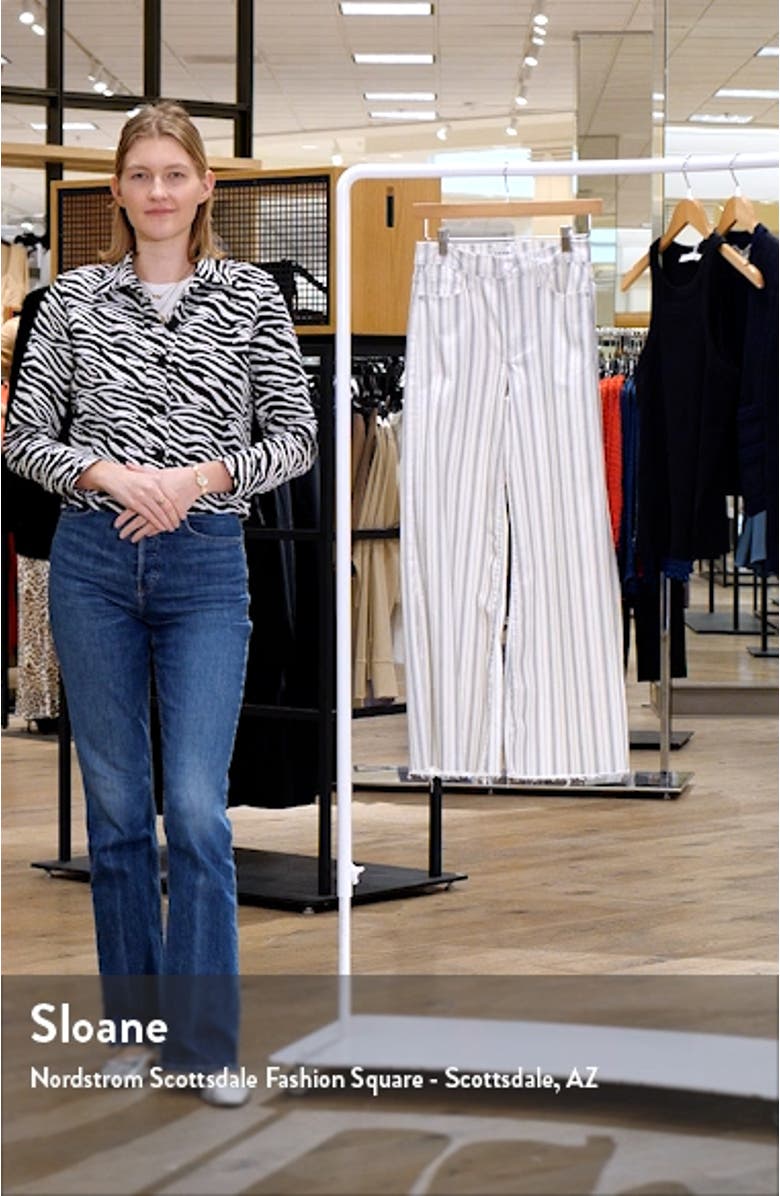 Le Palazzo High Waist Raw Hem Crop Wide Leg Jeans, sales video thumbnail