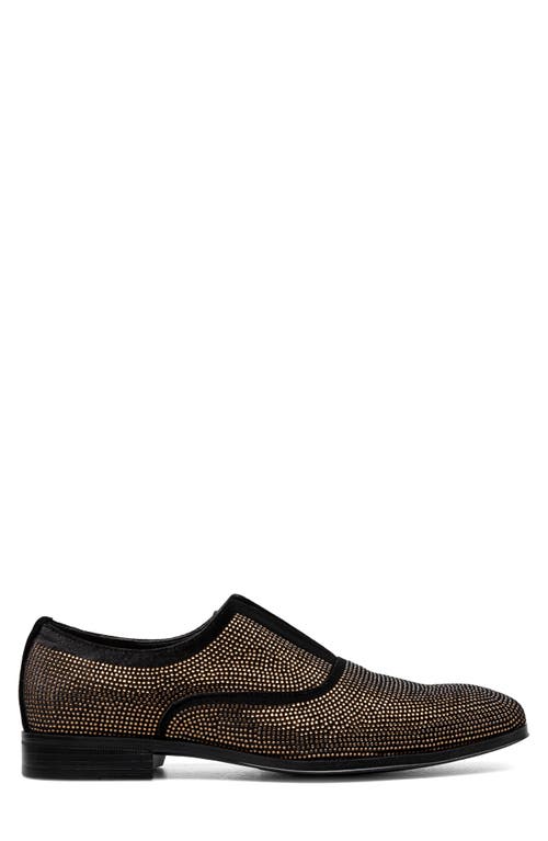 Stacy Adams Starleigh Rhinestone Slip-on Loafer In Black/gold