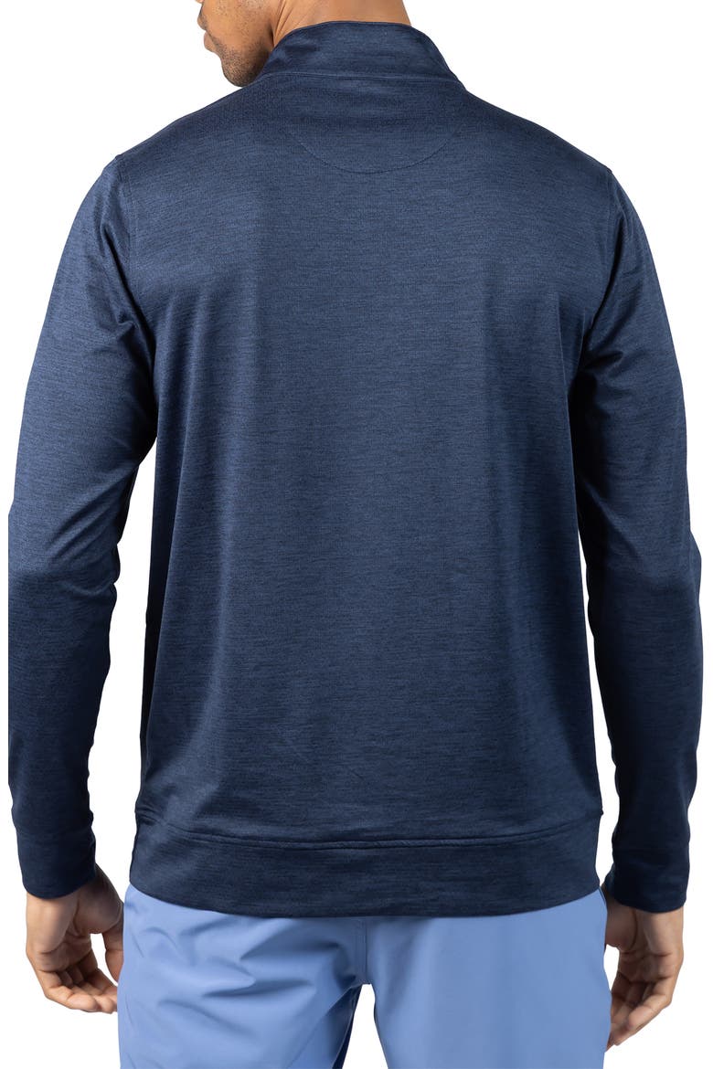 Mélange Mesh Performance Quarter Zip Pullover, Alternate, color, NAVY
