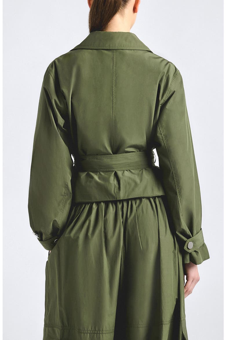 Renata Double Breasted Crop Trench Coat, Alternate, color, FATIGUE