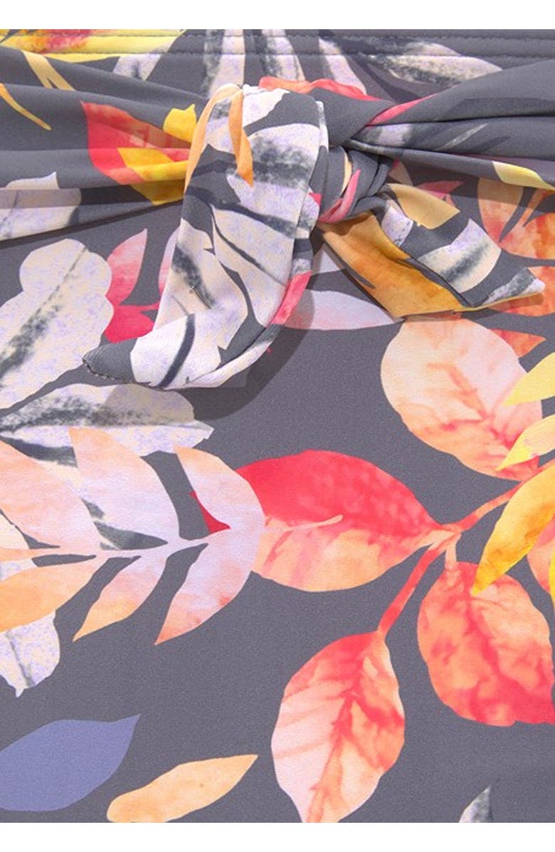 LASCANA Women's High Waist Floral Bikini Bottom, Alternate, color, Grey Printed