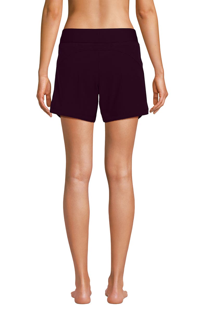 Lands' End SunShade UPF 50 5" Board Shorts, Alternate, color, Dark Wine