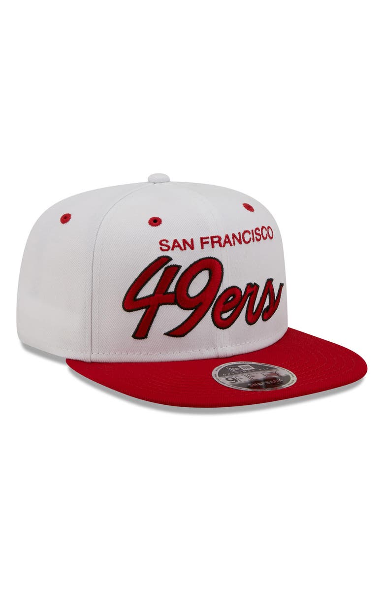 New Era Men's New Era White/Scarlet San Francisco 49ers Sparky Original 9FIFTY Snapback Hat, Alternate, color, White