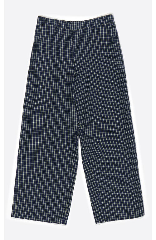 Bimba Y Lola Checked Elasticated Waist Trousers In Blue