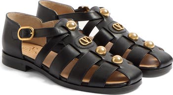 【VALENTINO】VLogo レザーフィッシャーマンサンダル Valentino Garavani VLogo Signature Calfskin Fisherman 20MM