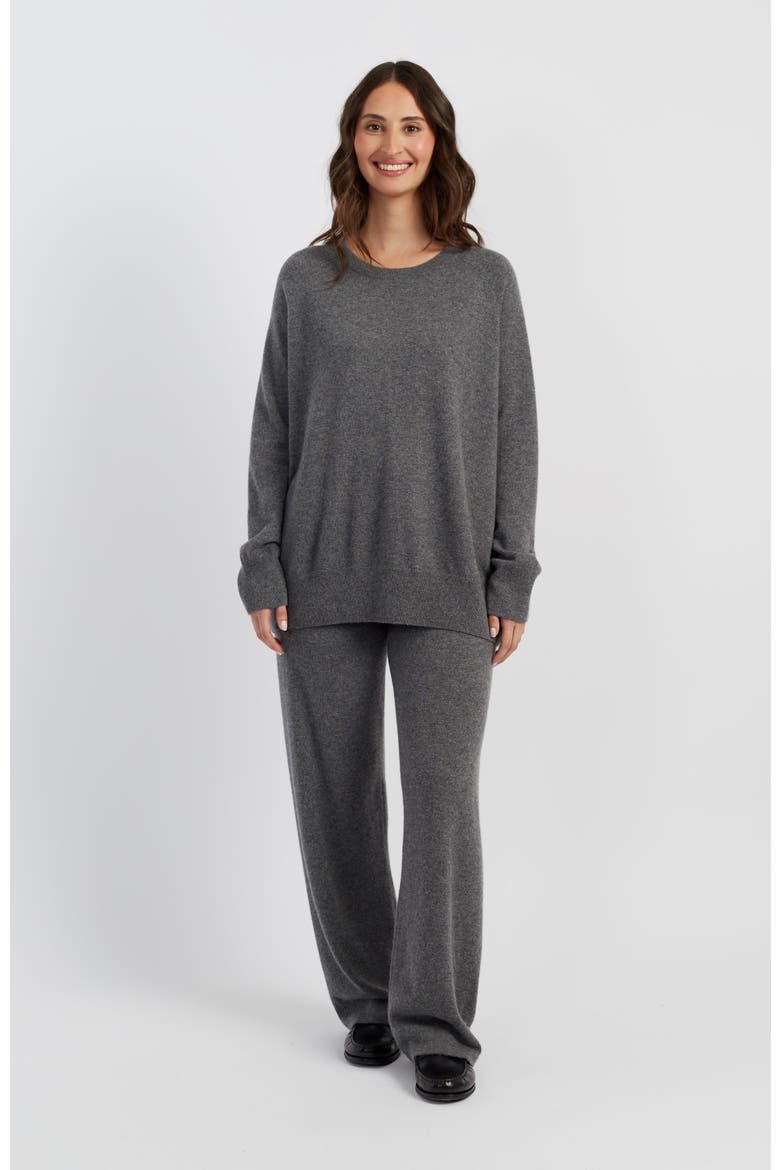 Pure Cashmere Slouchy Sweater, Alternate, color, Mid Grey Melange