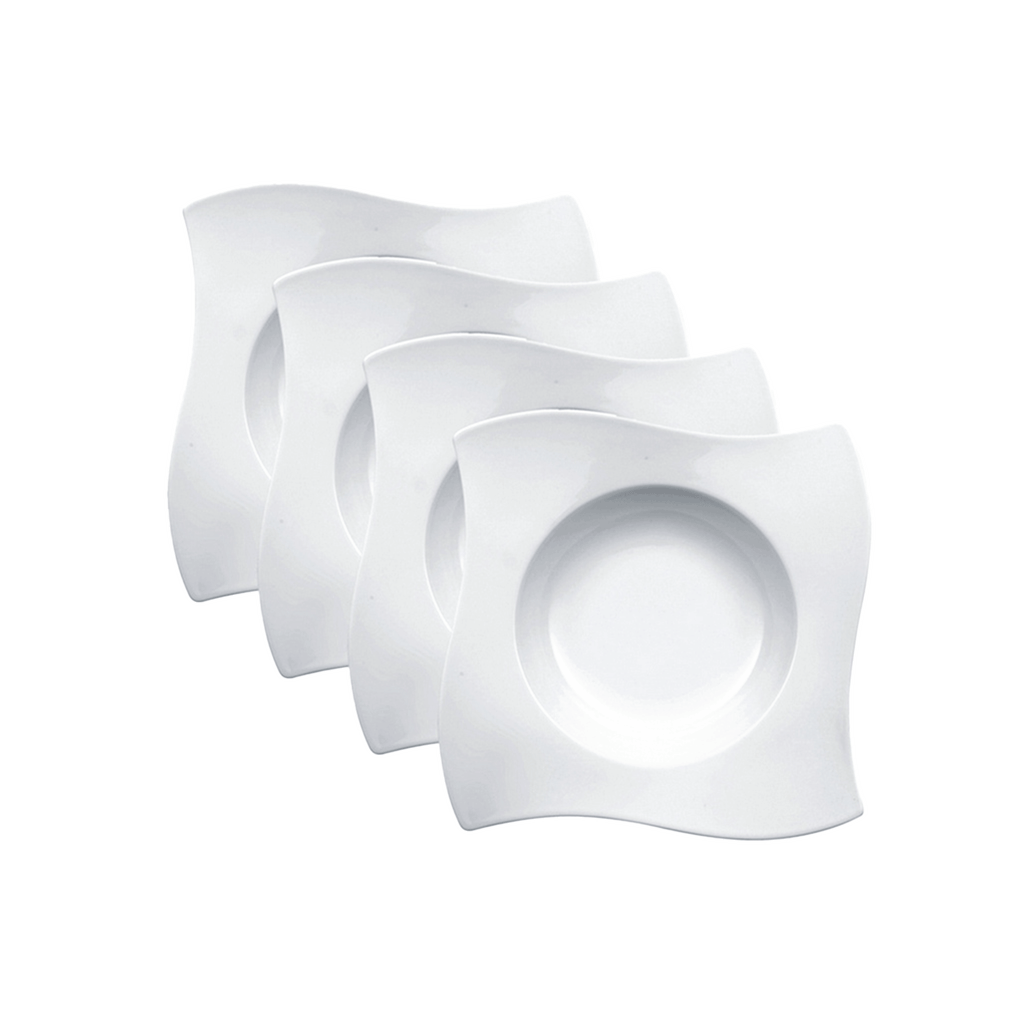 Villeroy & Boch Set Of 4 New Wave Rim Soup Bowls In White