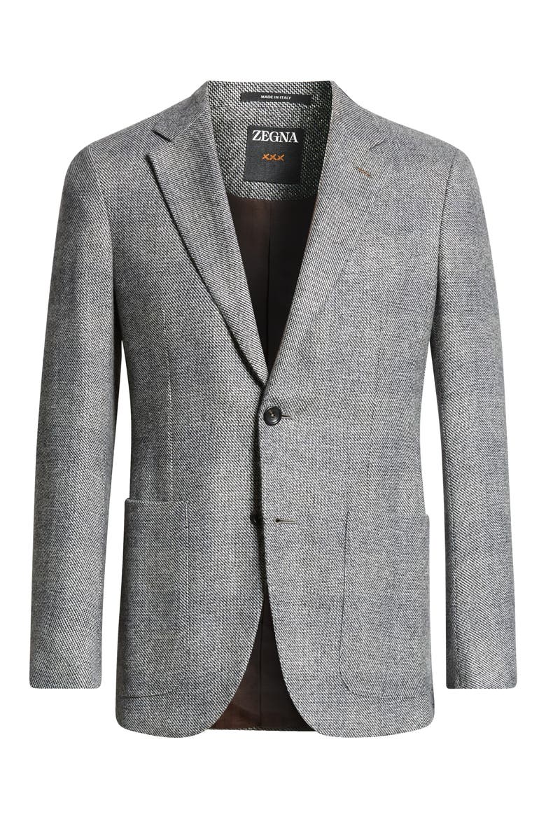 Textured Cashmere, Silk & Linen Sport Coat, Alternate, color, GREY