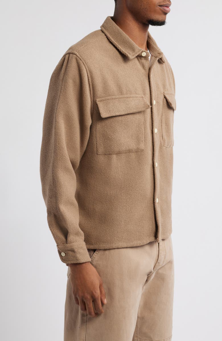 PacSun Tweed Overshirt, Alternate, color, Brown