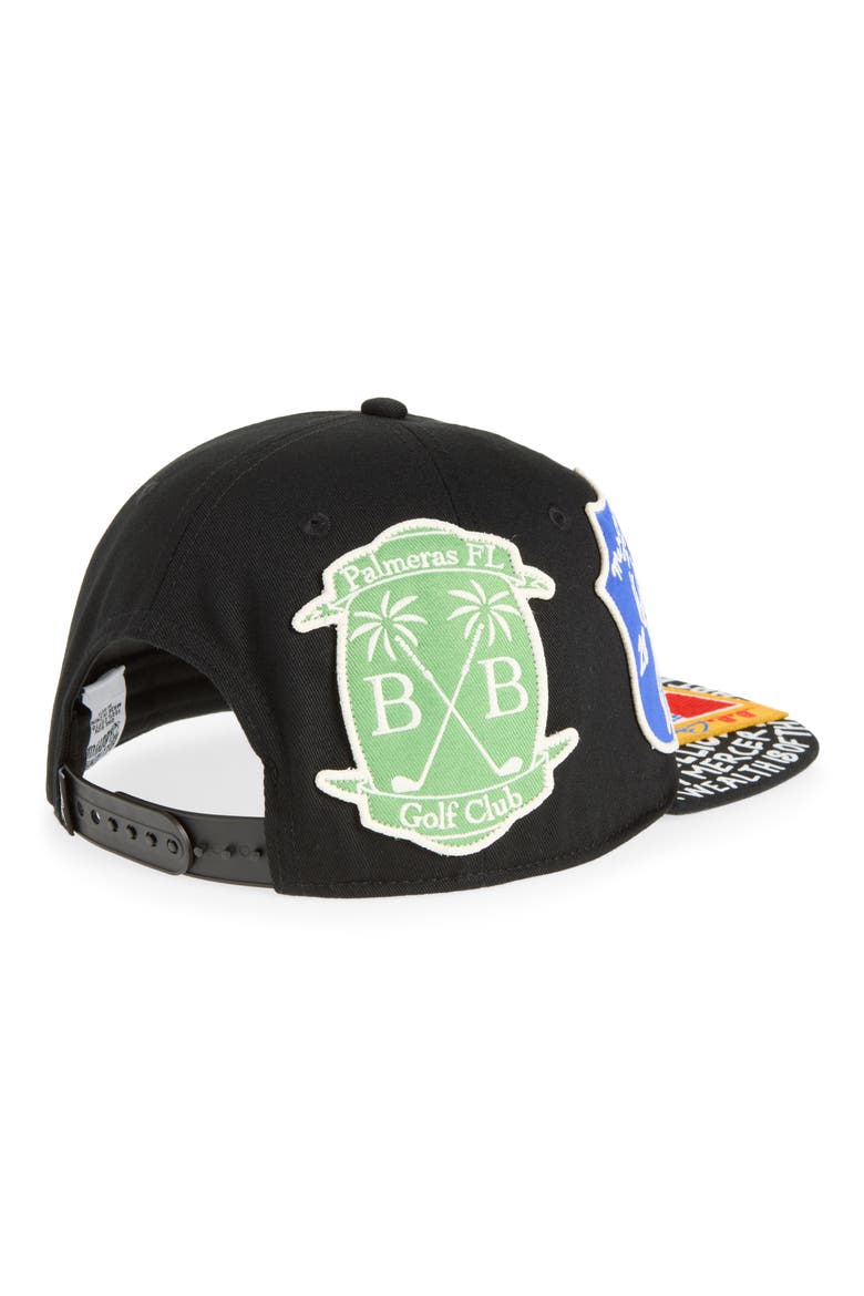 Helmet Embroidered Snapback Cap, Alternate, color, BLACK