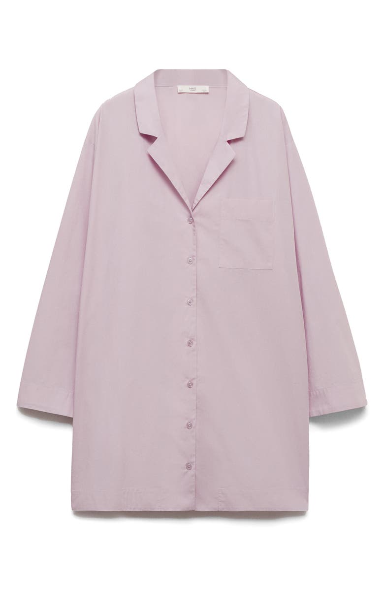 MANGO Garment Washed Cotton Nightgown, Main, color, Lilac