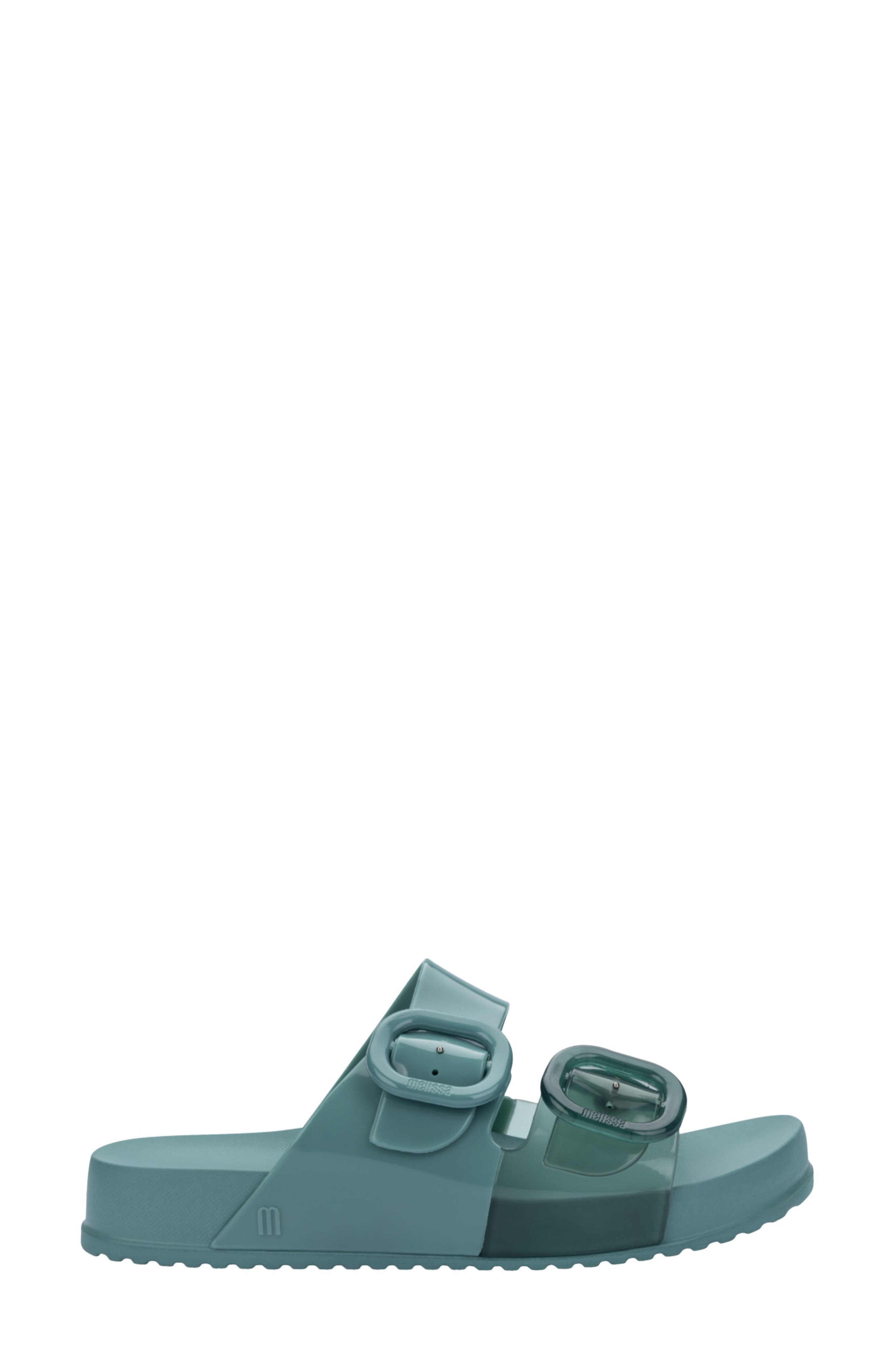 Cozy Buckle Slide Sandal, Alternate, color, GREEN