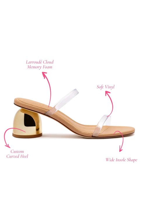 Larroude Dew Drop Mules Clear In Tan