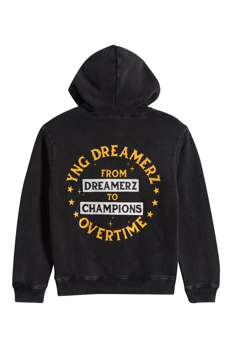 Kids' YNG Dreamerz Monogram Hoodie, Alternate, color, BLACK
