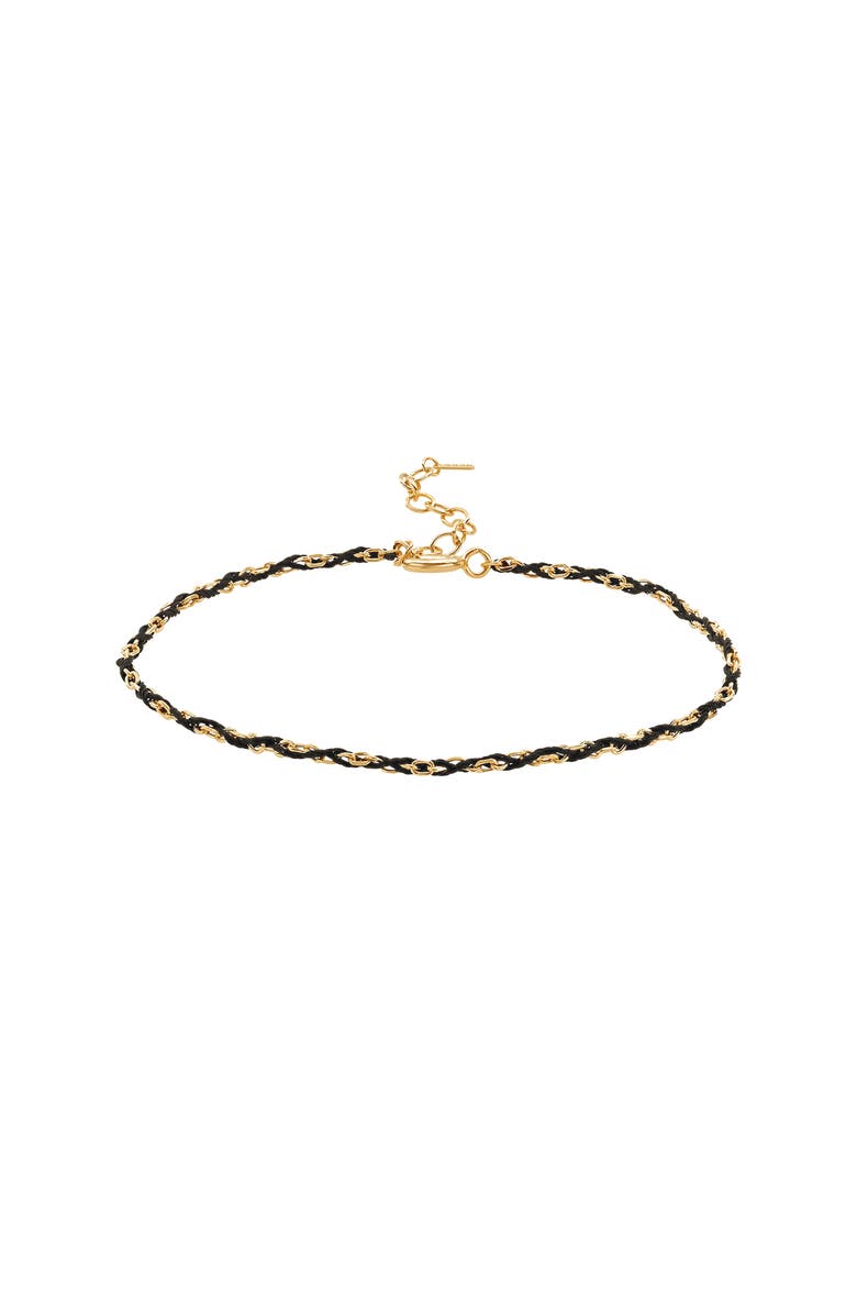 Bearfruit Jewelry Sterling Silver 18k Gold Plated Katarina Bracelet Dainty Trendy, Main, color, Black
