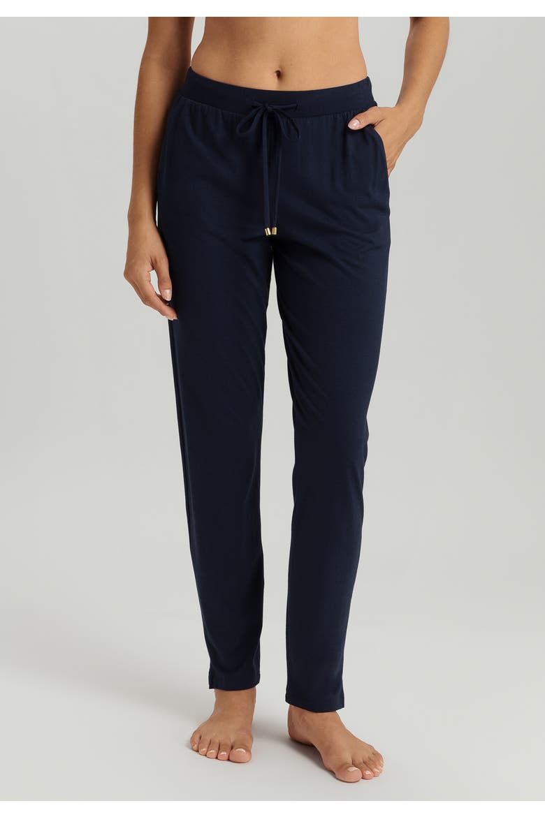 Sleep And Lounge Cotton Blend Drawstring Pants, Alternate, color, Deep Navy