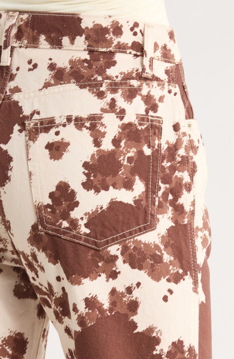 Reformation Val '90s High Waist Cowhide Print Jeans, Alternate, color, Cowhide Print