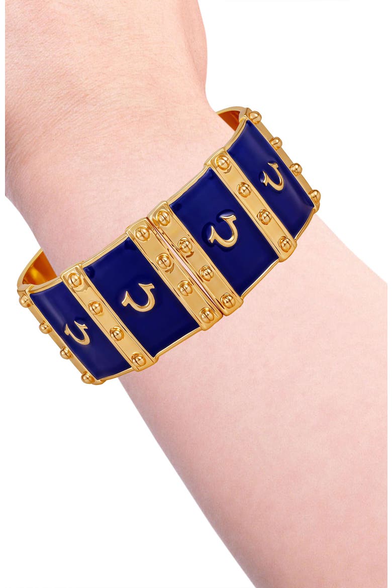 Statement cuff bracelet, Alternate, color, goldtone