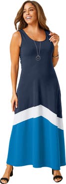 Jessica London Stretch Knit Tank Maxi Dress