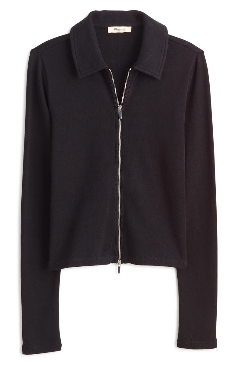 Madewell Rib Zip Front Cotton Top, Alternate, color,