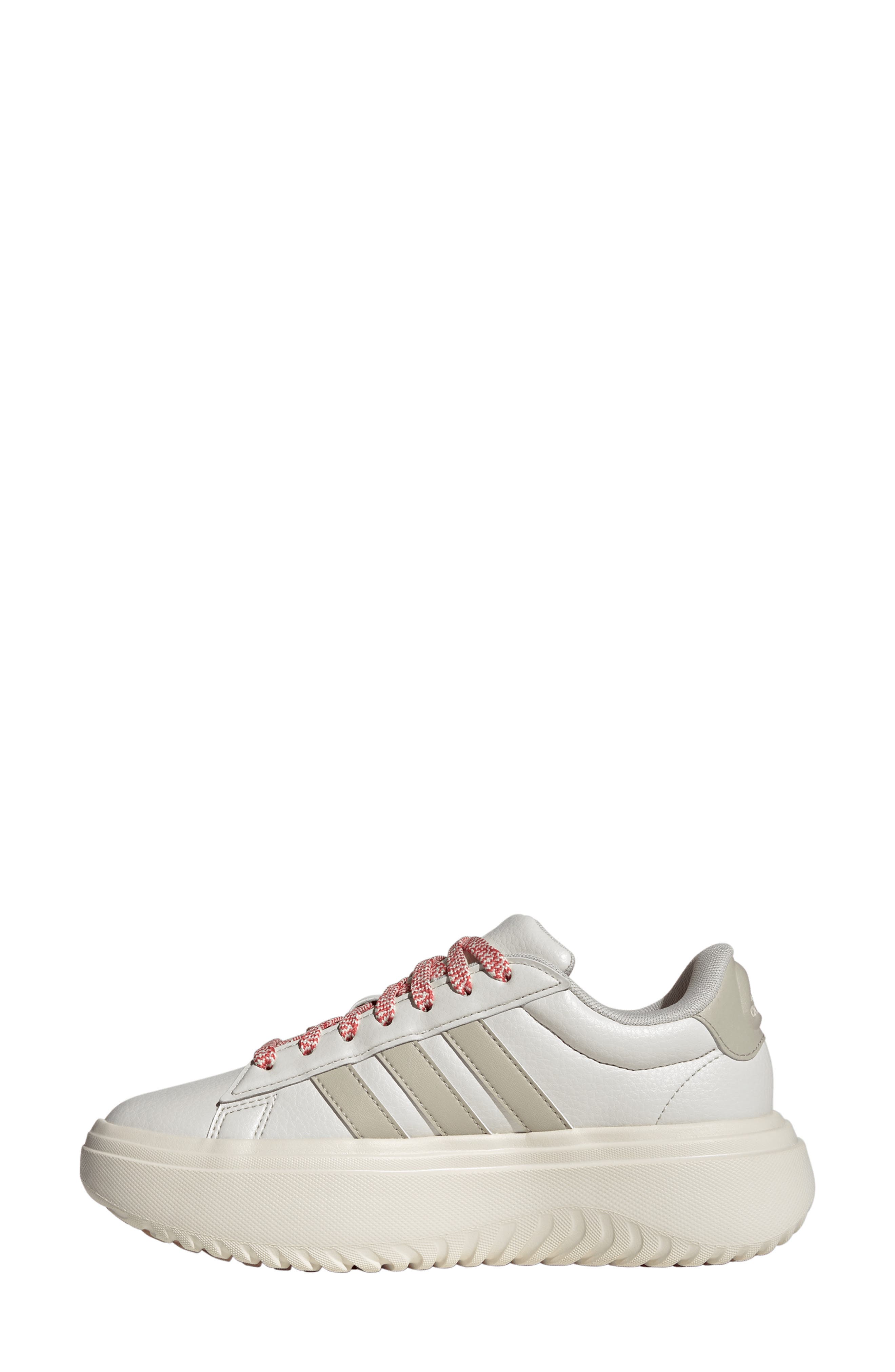Grand Court Platform Sneaker, Alternate, color, ALUMINA/ PUTTY/ SCARLET