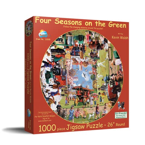 Four Seasons on the Green 1000 piece Jigsaw Puzzle for Adults Round