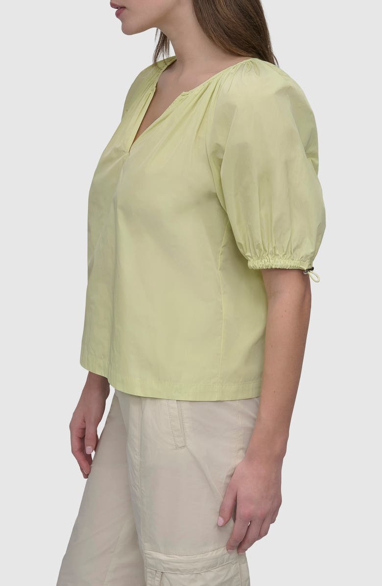 DKNY Drawcord Puff Sleeve Top, Alternate, color, Tea Green
