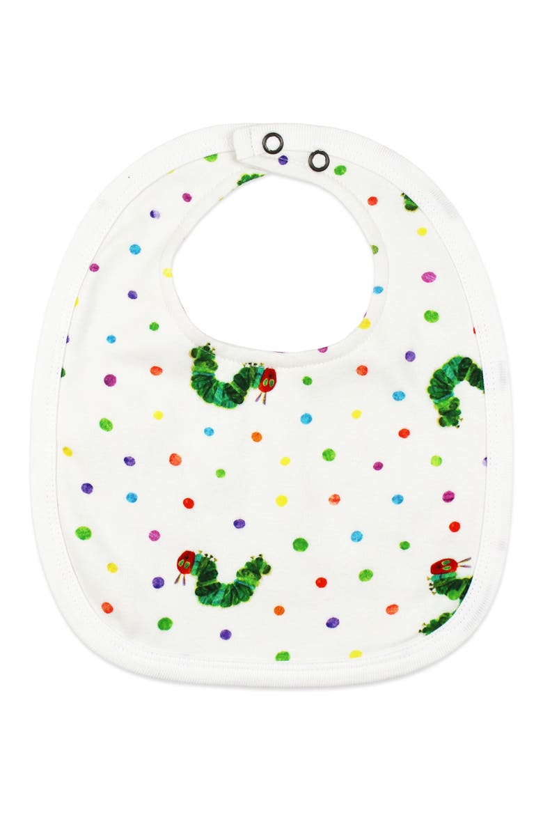 x 'The Very Hungry Caterpillar™' 2-Layer Reversible Organic Cotton Bib, Main, color, CATERPILLAR