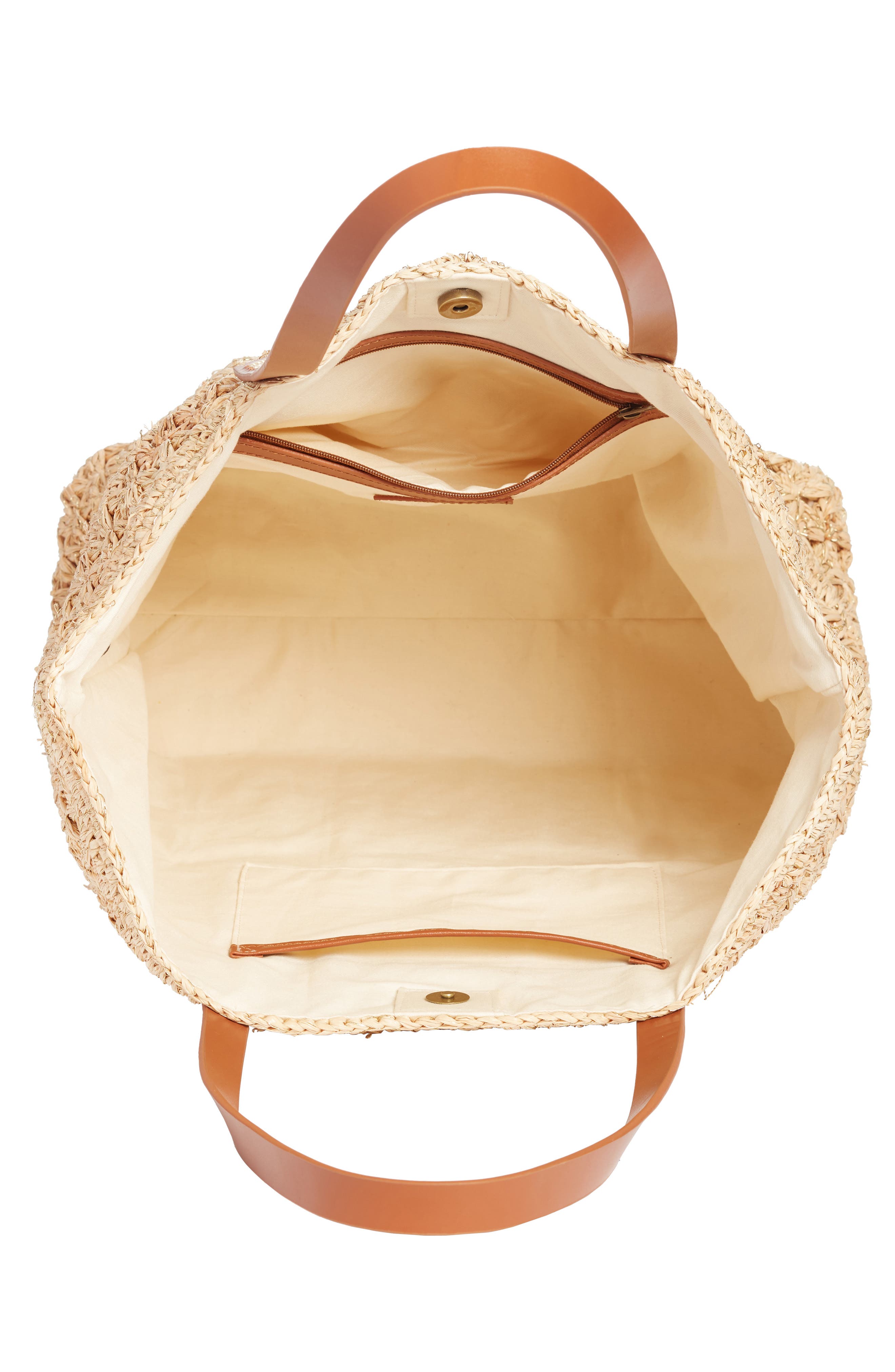 Packable Raffia Crochet Tote, Alternate, color, NATURAL/ GOLD