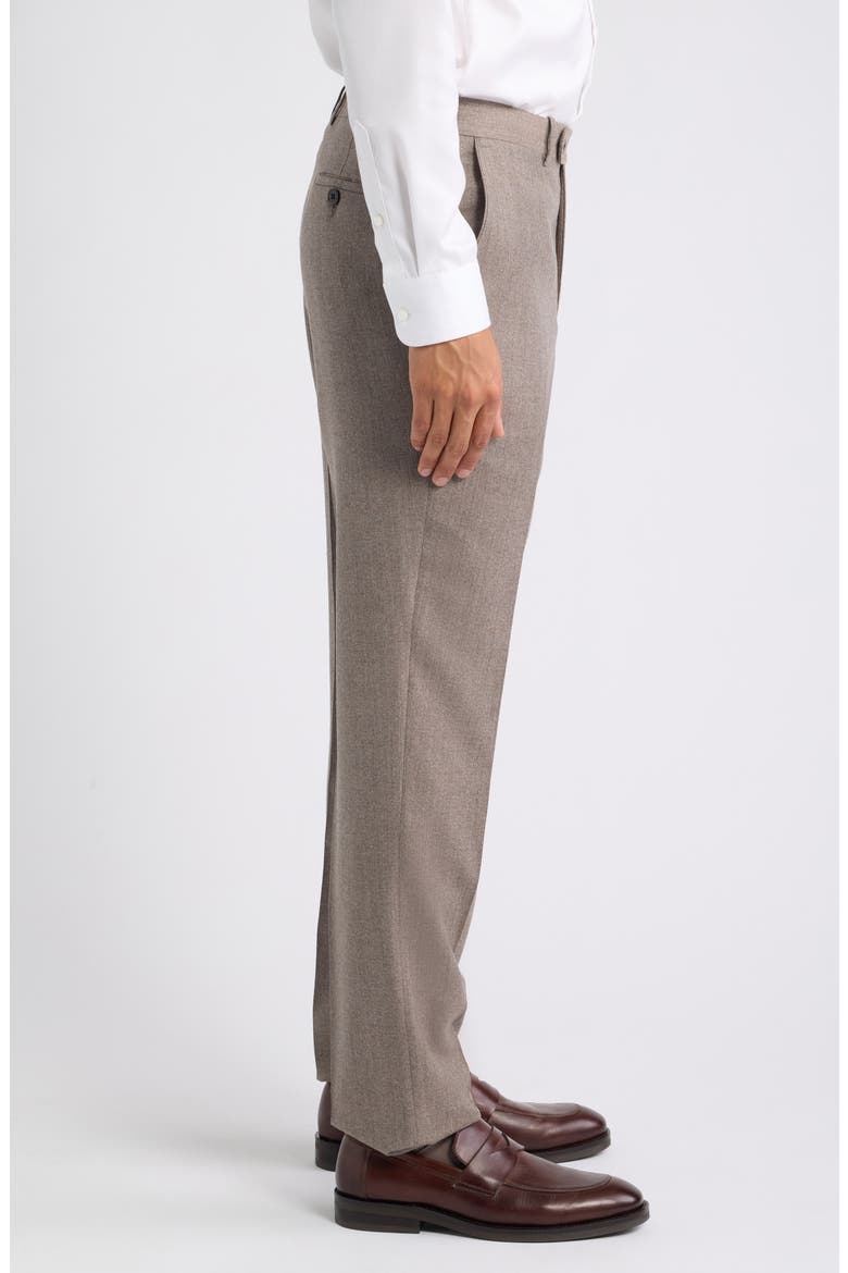 Harker Flat Front Wool & Cashmere Trousers, Alternate, color, TAN