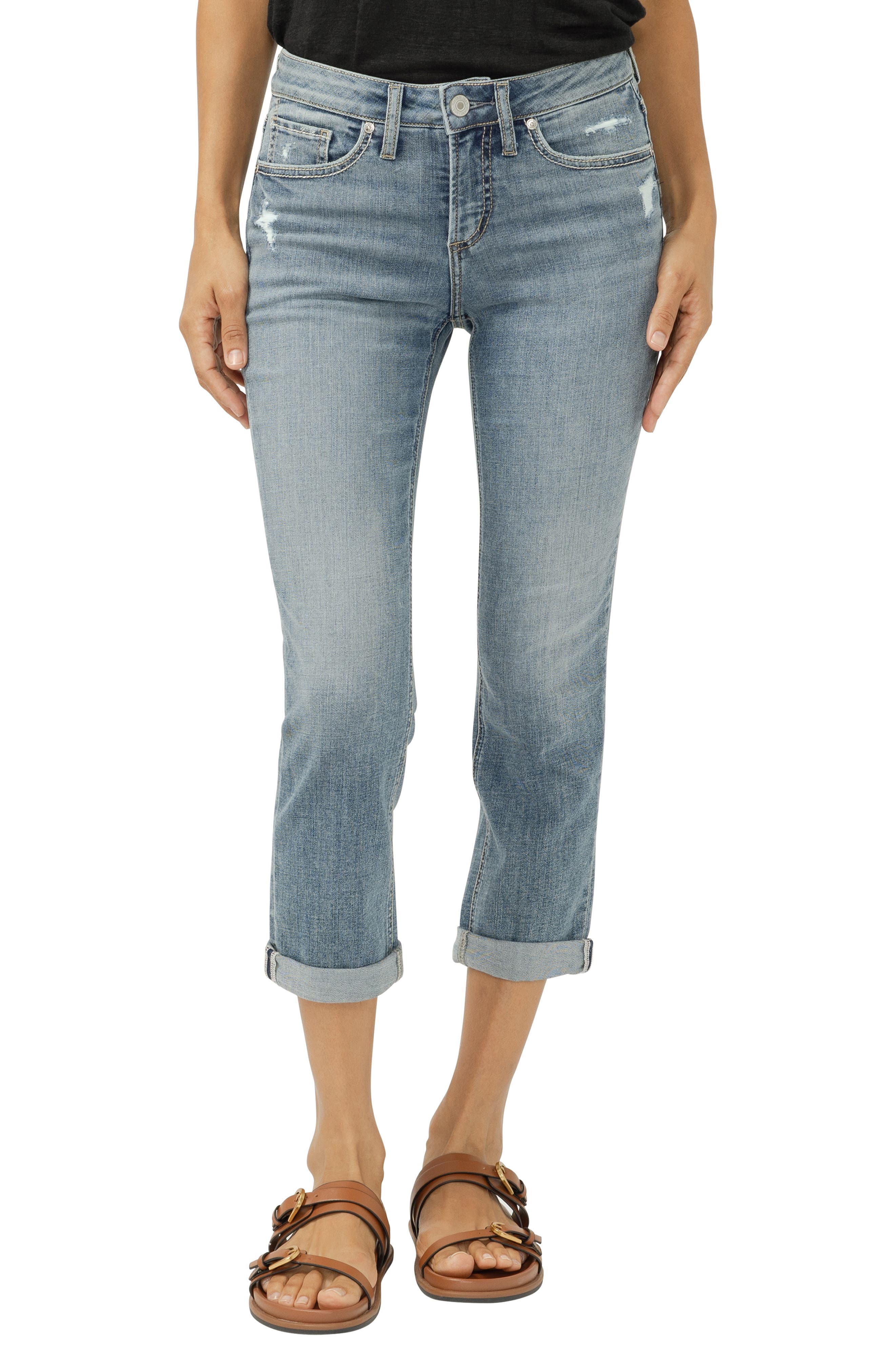 Suki Curvy Mid Rise Capri Jeans