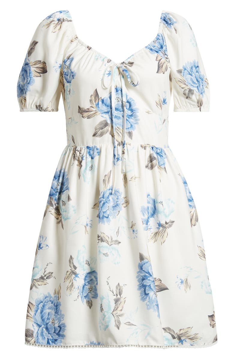 Chelsea28 Floral Puff Sleeve Fit & Flare Dress | Nordstromrack