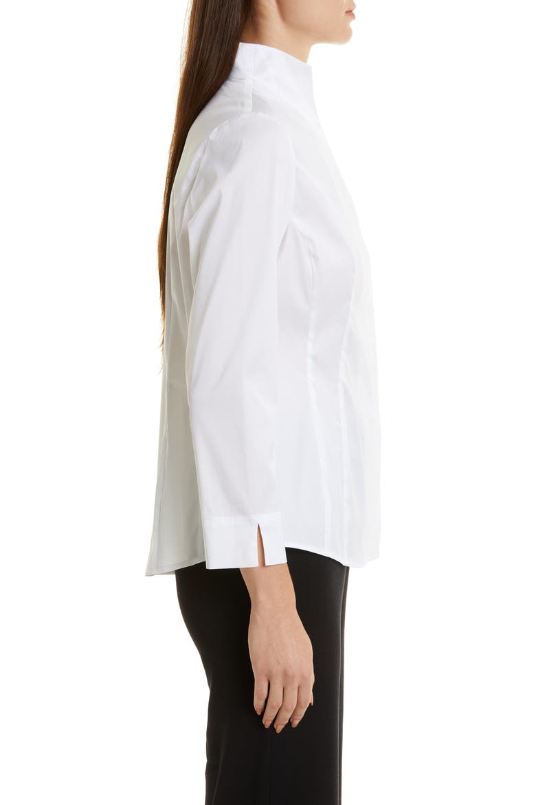 Split Neck Poplin Blouse, Alternate, color, WHITE