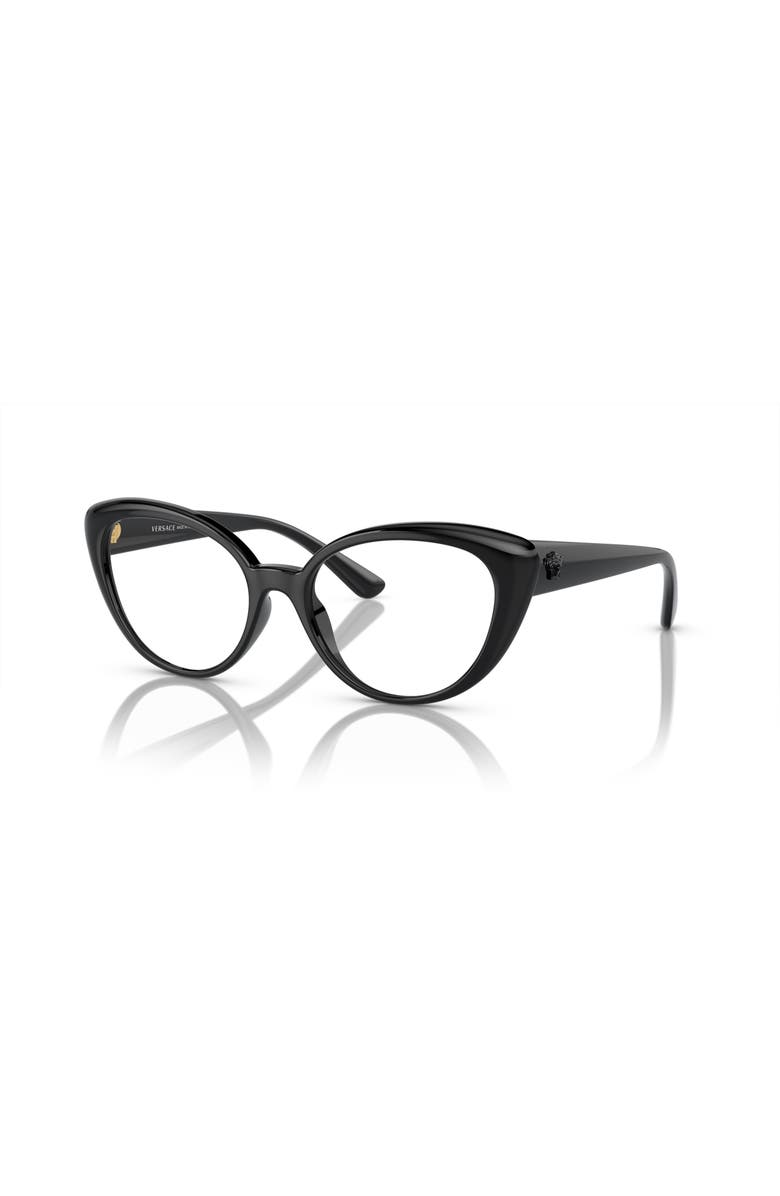 Versace 53mm Oval optical glasses, Main, color, Black