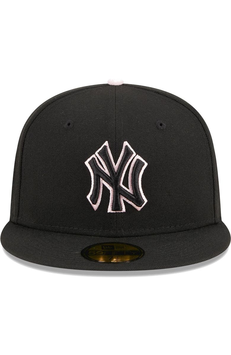 New Era Men's New Era  Black New York Yankees Pastel Undervisor 59FIFTY Fitted Hat, Alternate, color, 