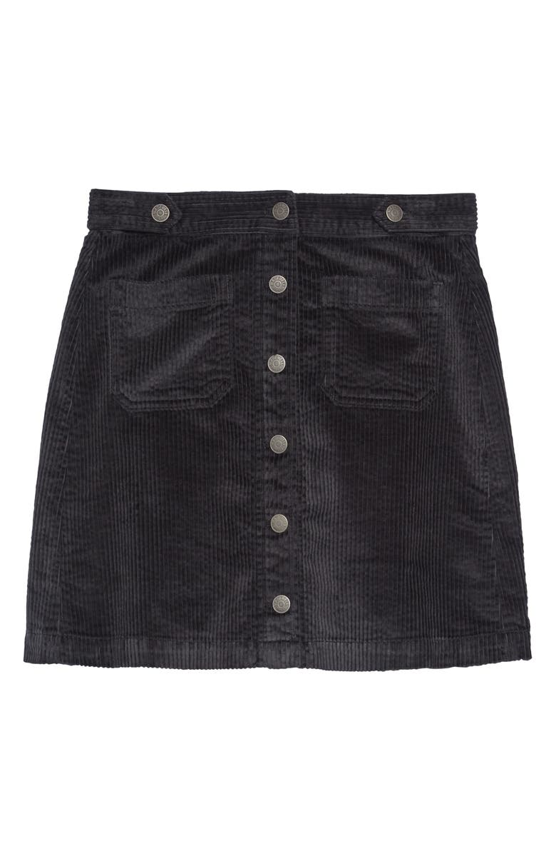Madewell Button Front A-Line Corduroy Skirt, Alternate, color, 