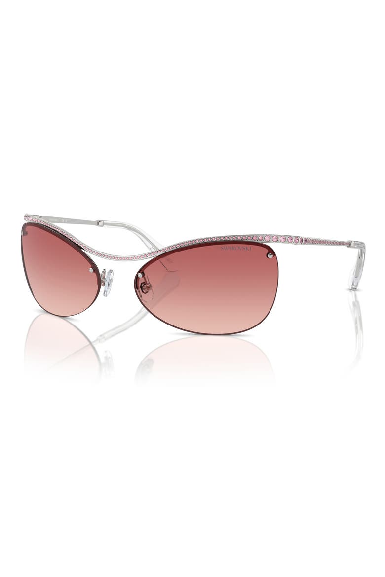 63mm Gradient Irregular Sunglasses, Alternate, color, SILVER