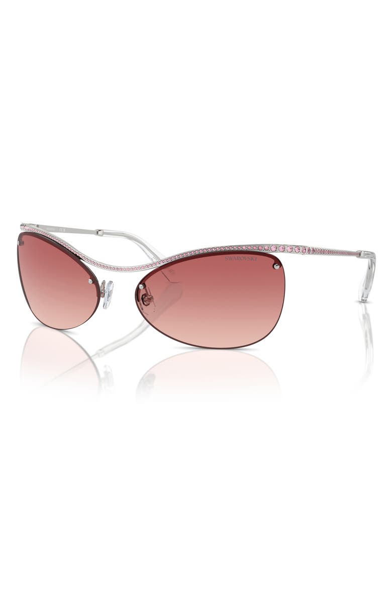 Swarovski 63mm Gradient Irregular Sunglasses, Alternate, color, Silver