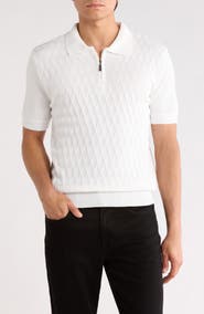 TOM BAINE Half Zip Knit Polo Sweater