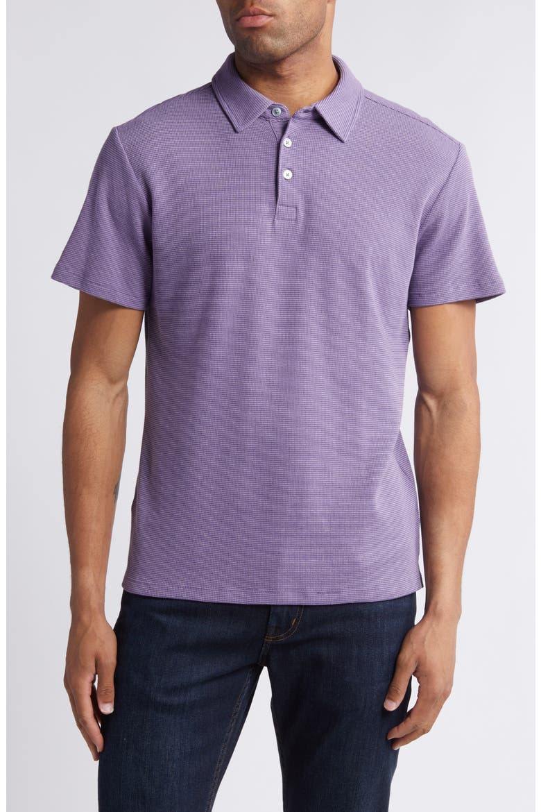 Cloverdale Waffle Knit Polo, Main, color, PURPLE