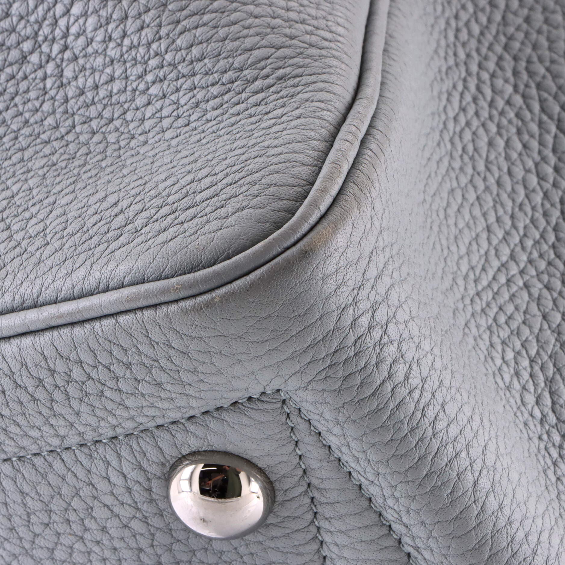 Pre-Owned Hermes Victoria II Travel Handbag Clemence 43, Alternate, color, Bleu Glacier