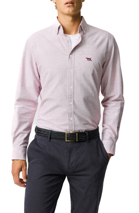 Oxford Crossings Sports Fit Cotton Dobby Button-Down Shirt