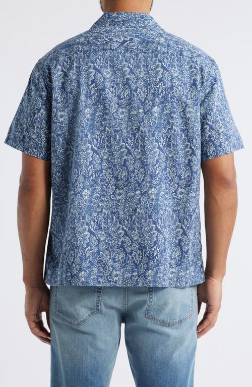 Treasure & Bond Linen & Cotton Camp Shirt In Blue