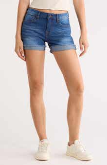 Vigoss Mid Rise Cuffed Denim Shorts