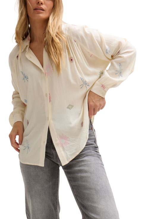 Swallow Crinkle Embroidered Shirt