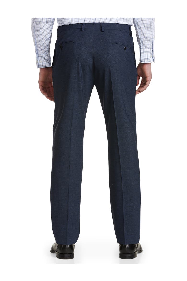 Performance Mélange Flat-Front Suit Pants, Alternate, color, BLUE